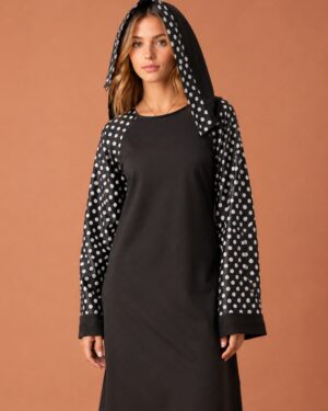 Dot Elegance Hooded Abaya